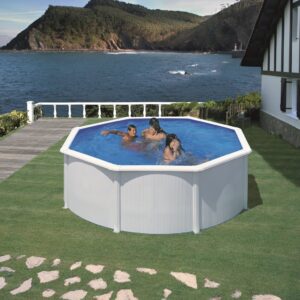 Piscina prefabricata rotunda cu pereti metalici albi ф350 х h 120cm