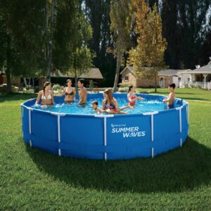 Piscină rotundă cu cadru metalic, "Family Summer Waves"; Dimensiuni 457 x 84cm (Pompă filtrare inclusă)